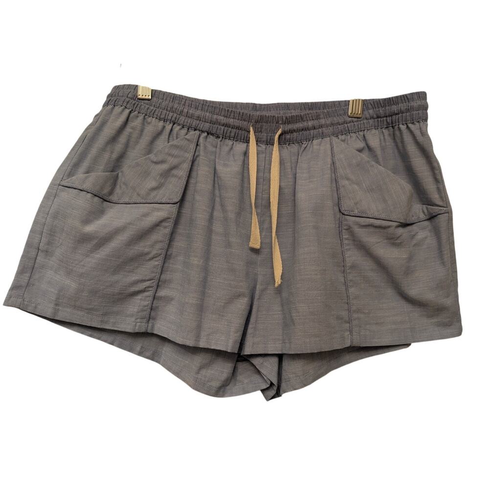 Skin Sleeping Short Shorts Heather Stone Gray Womens Size L Drawstring Waist